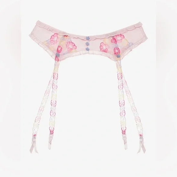 for love and lemons garter belt For Love & Lemons V-Day Floral Embroidery Garter Belt Size Small NWT